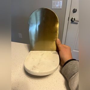 Marble & Copper pedestal mini shelf
